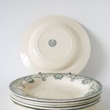 Set of 6 deep plates in Terre de Fer, Salins model "Cambacéres" 19th century