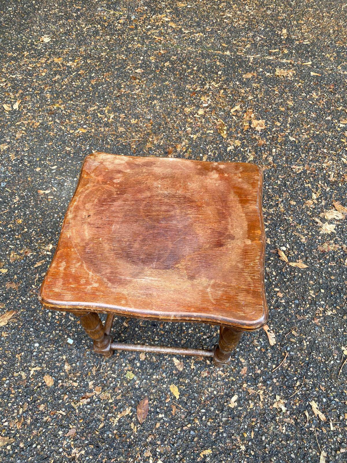 Vintage Louis XV stool in solid wood