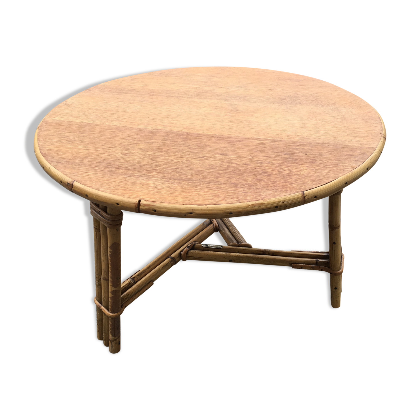 Round Rattan Coffee Table Audoux Minnet Selency