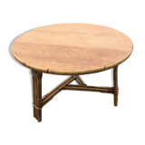Round rattan coffee table Audoux-Minnet