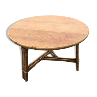 Round rattan coffee table Audoux-Minnet