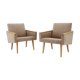Pair of minimalist mid-century armchairs, czechoslovakia