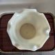 Vintage footed vase in white opaline, marbled/marble effect decoration from the 60s.