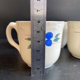 Set of 5 Vintage "Honorine" Mugs - Moulin des Loups (Orchies)