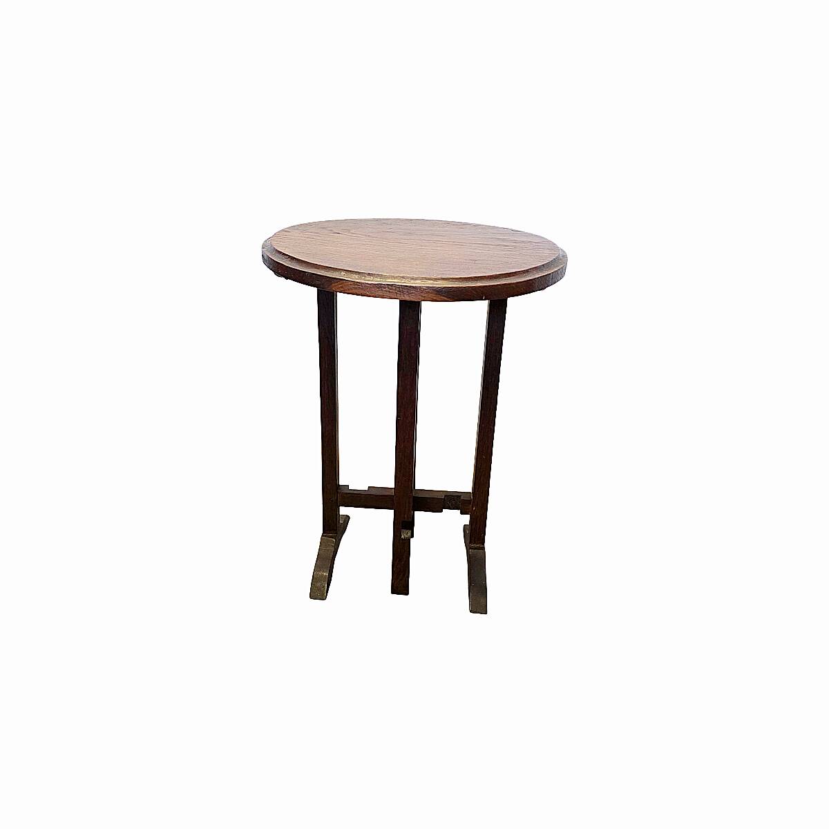 Old French Oak Folding Side Table, mid-century