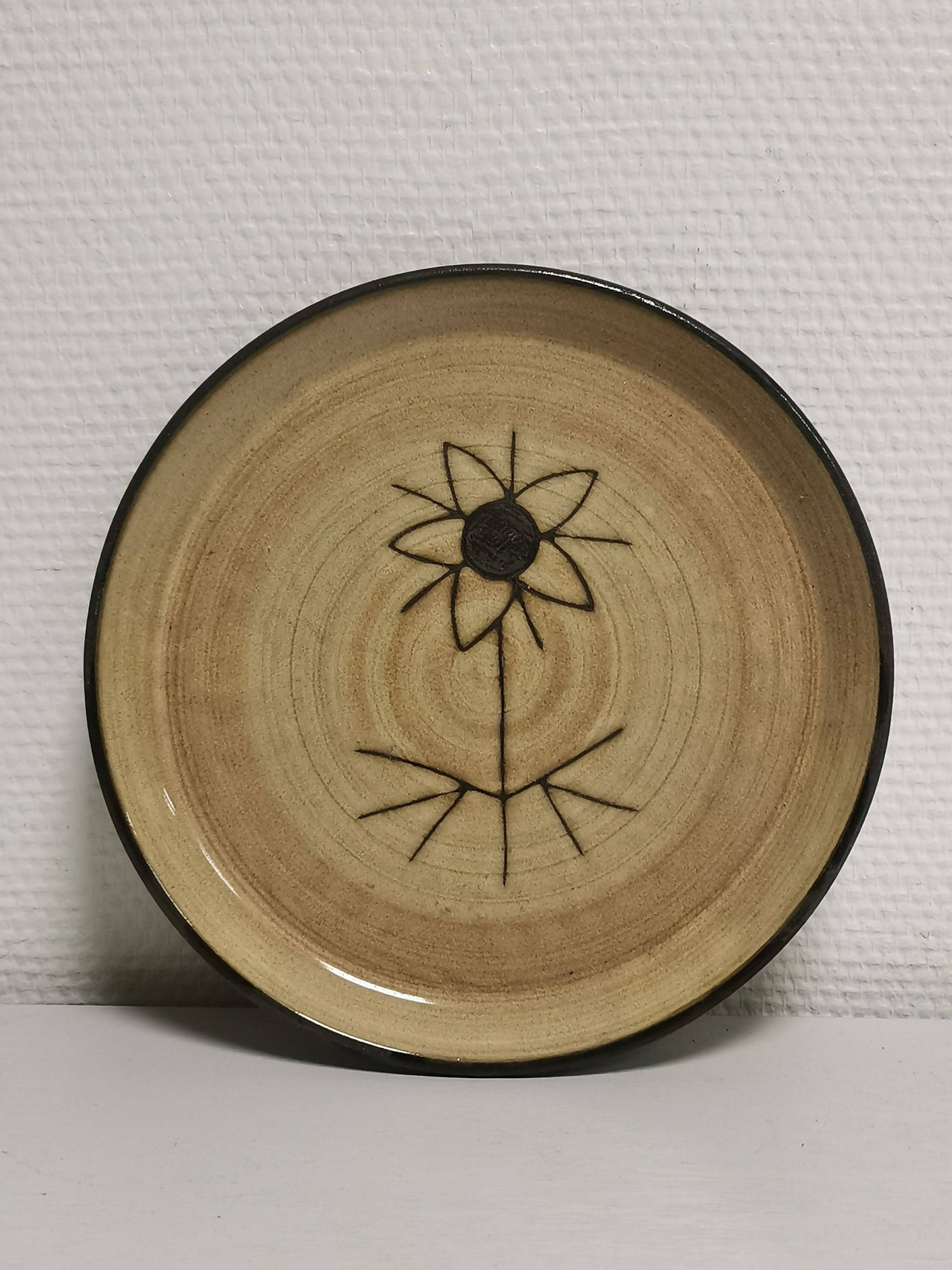 Vintage ceramic plate signed Emile Masson Vallauris