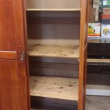 Parisian wardrobe vintags sliding doors in old pitch pine 193x115.5 cm