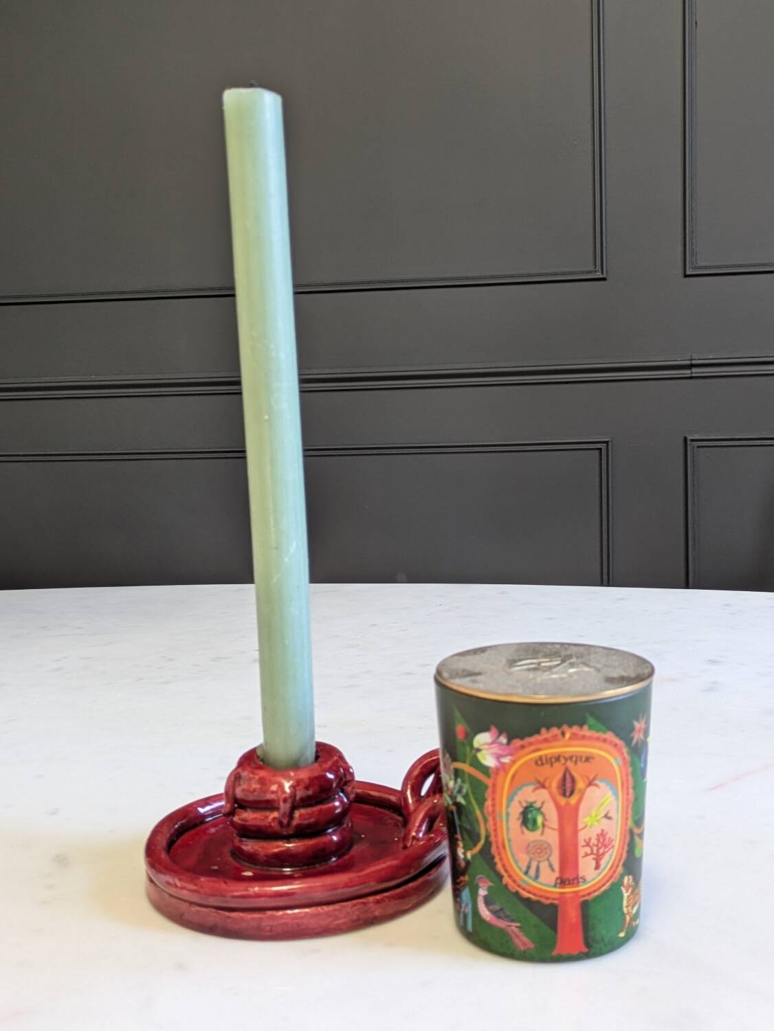 Earthenware candlestick