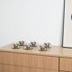Set of stainless steel cups, Italian design, 1980s, production: Italy
