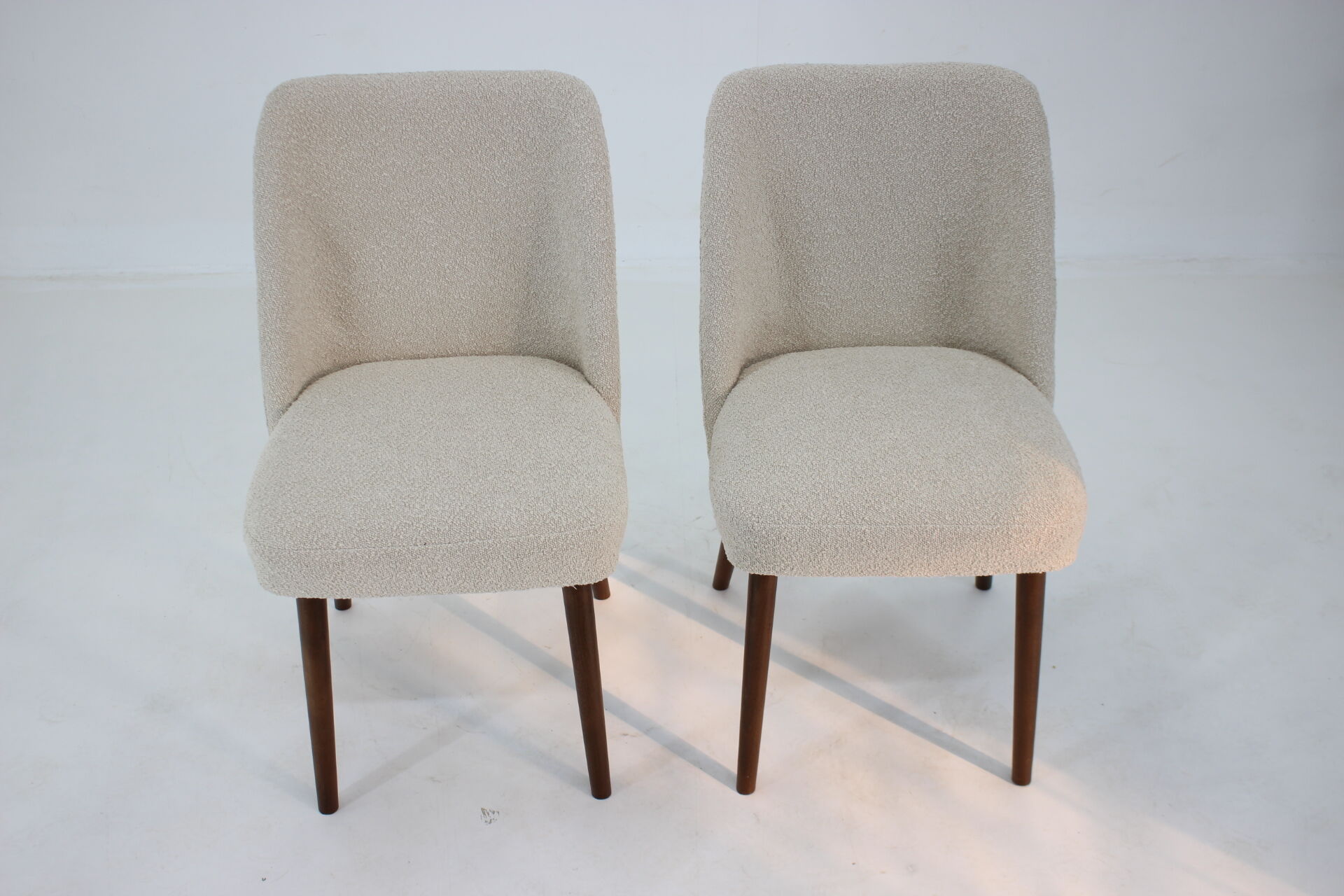 1960s pair of side chairs in bouclé