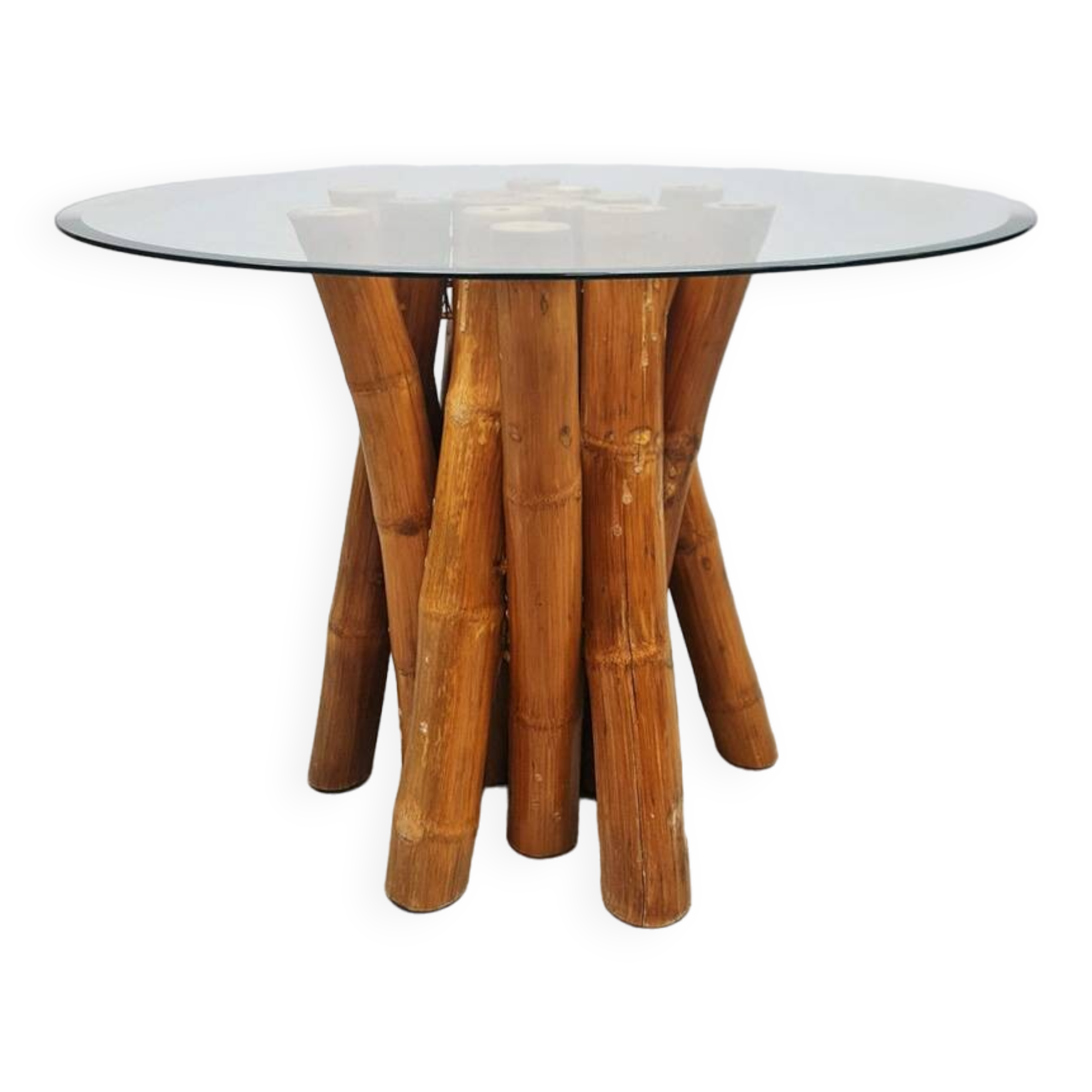 Vintage fifties bamboo dining table 1950