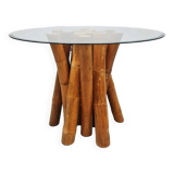 Vintage fifties bamboo dining table 1950