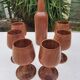 Scandinavian bottle and teak glass service