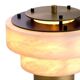 Pair of table lamps in patinated brass and alabaster.