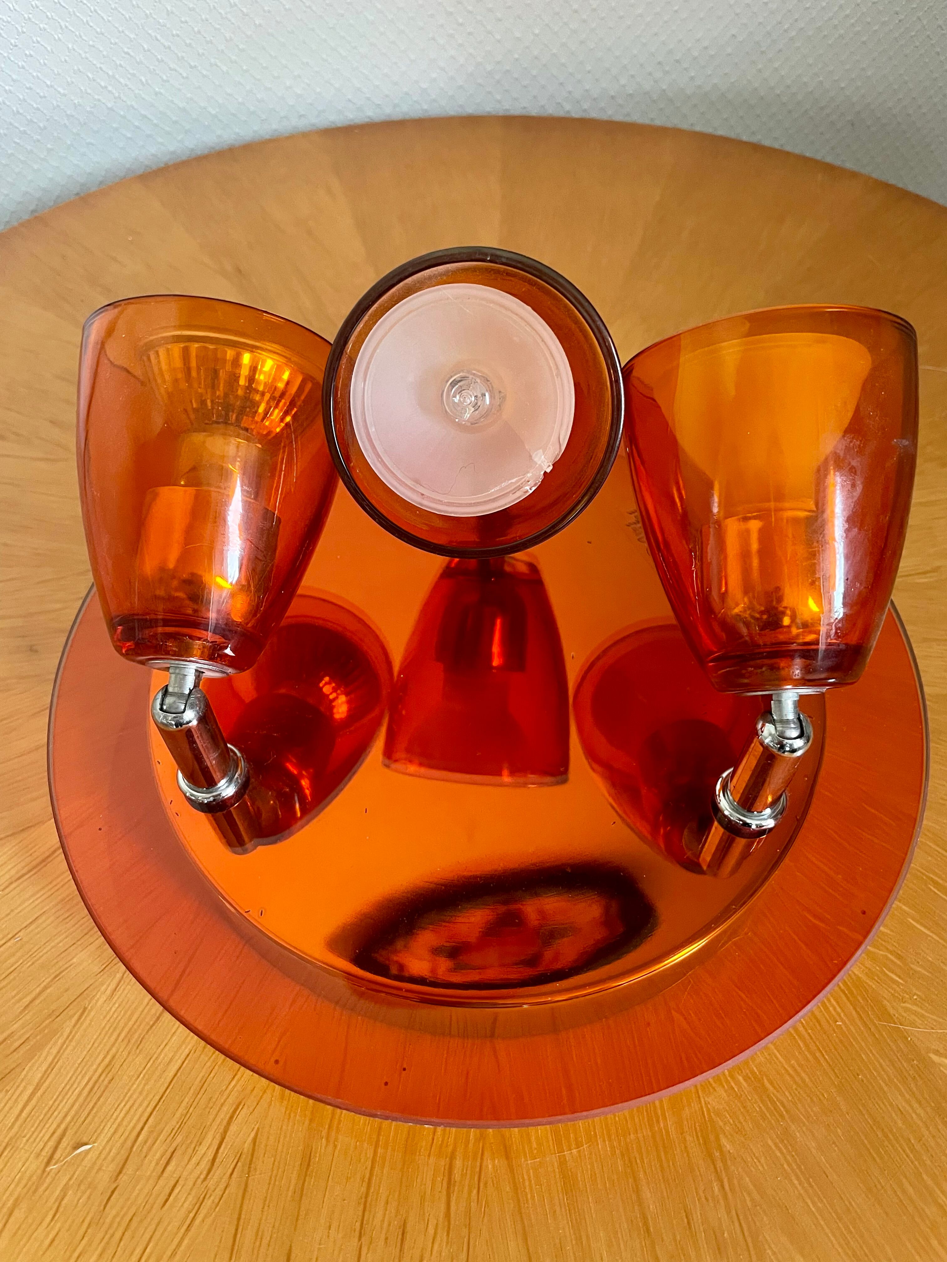 Ceiling lamp chandelier vintage orange