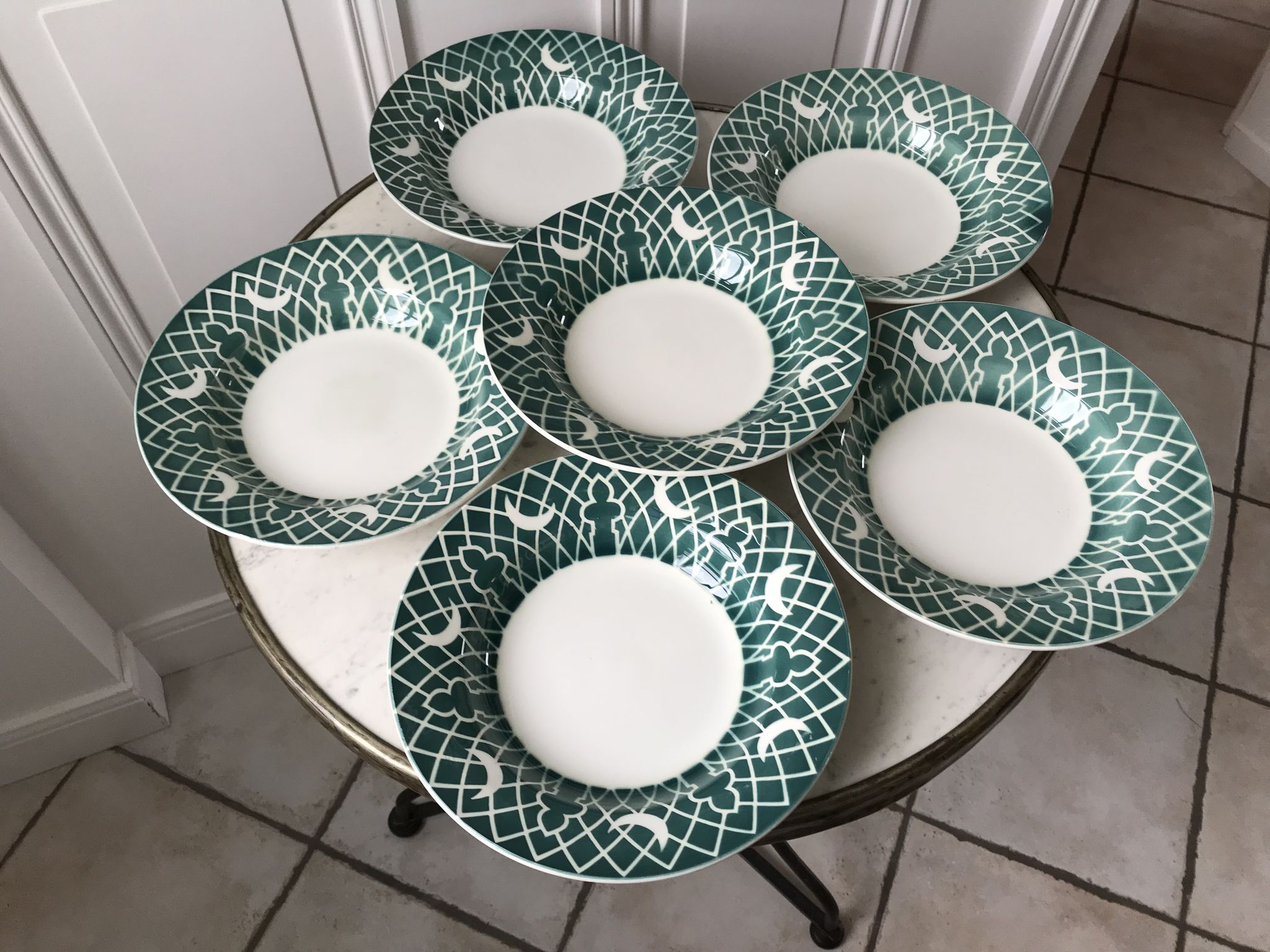 Lot of 6 hollow plates digoin sarreguemines model "leïla" years 30-40