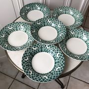 Lot of 6 hollow plates digoin sarreguemines model "leïla" years 30-40