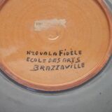 Ceramic plate by Nzouala Fidele, Ecole des arts, Brazzaville Congo 1960s