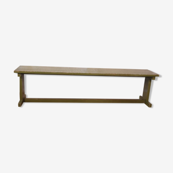 Ancien banc en teck birman patine verte d'origine