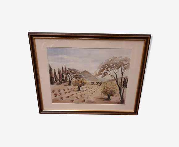 Aquarelle paysage provençal