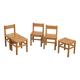 Set of three chairs and two stools Maison Regain, circa 1970
