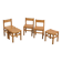 Set of three chairs and two stools Maison Regain, circa 1970