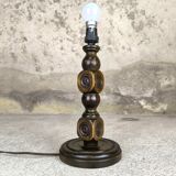 Vintage turned wood table lamp