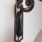 Applique Art Nouveau en pâte de verre et fer forgé signée Schneider - Nancy