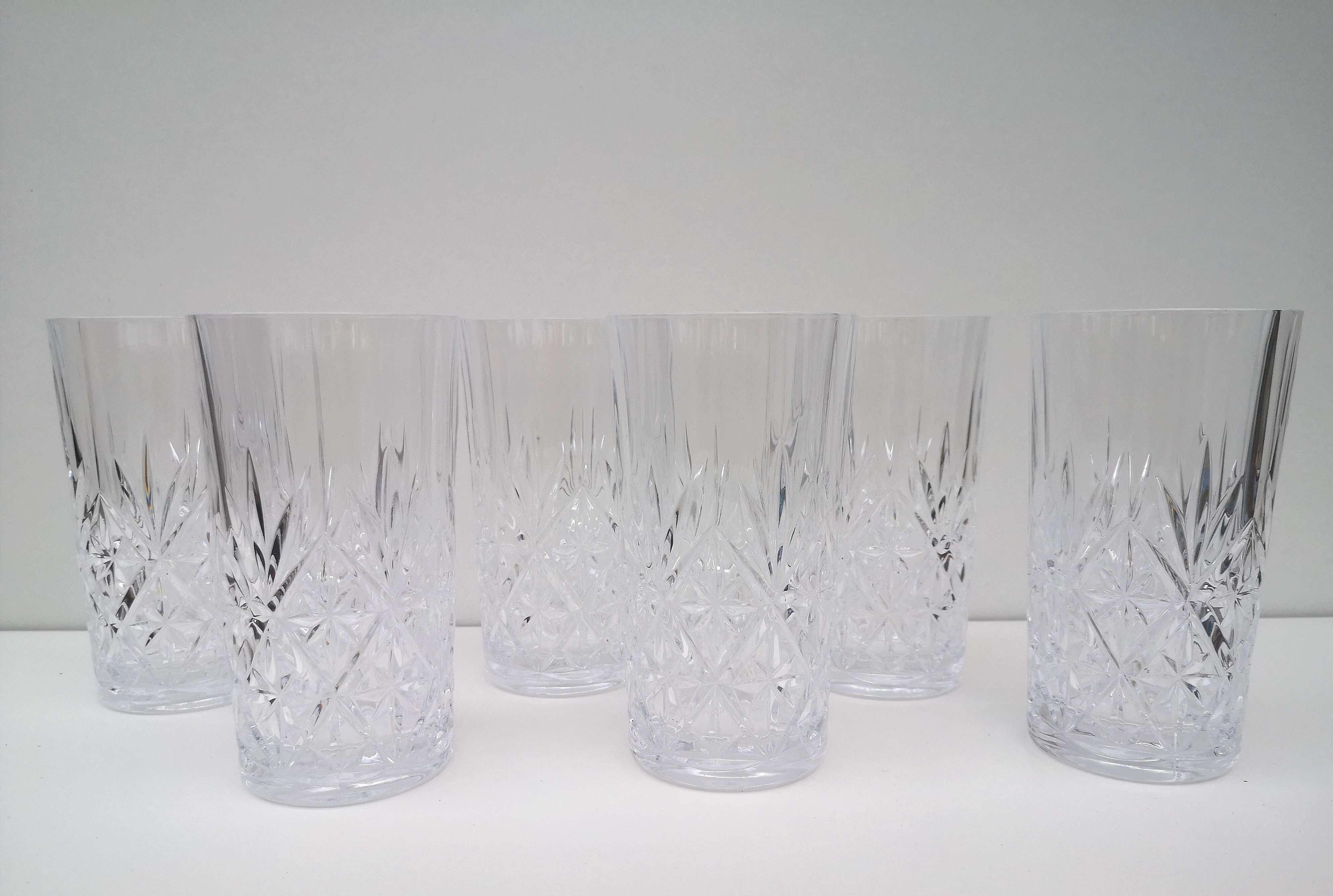 Set of 6 water glasses - vintage crystal choppes