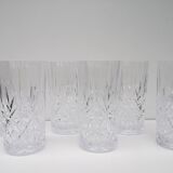 Set of 6 water glasses - vintage crystal choppes