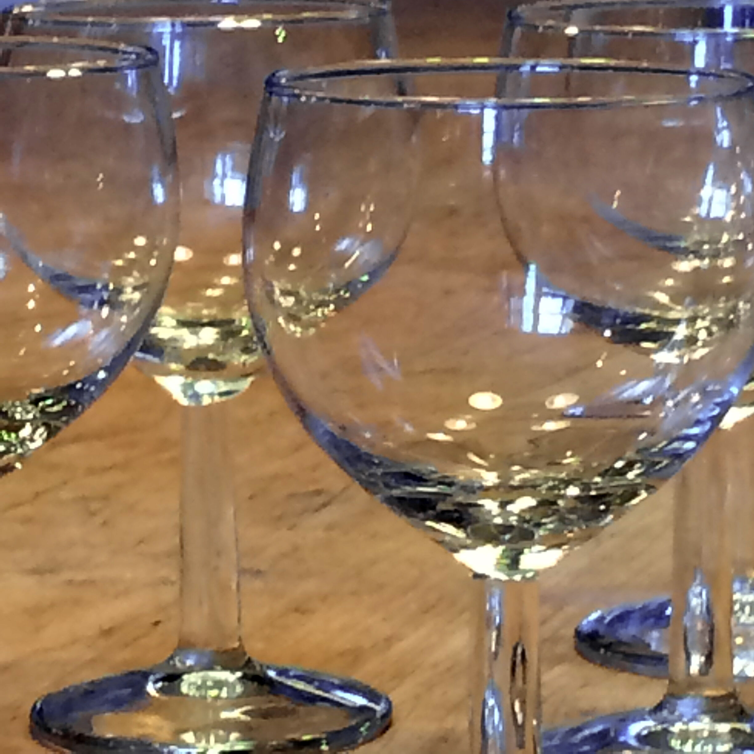 Six old balloon glasses