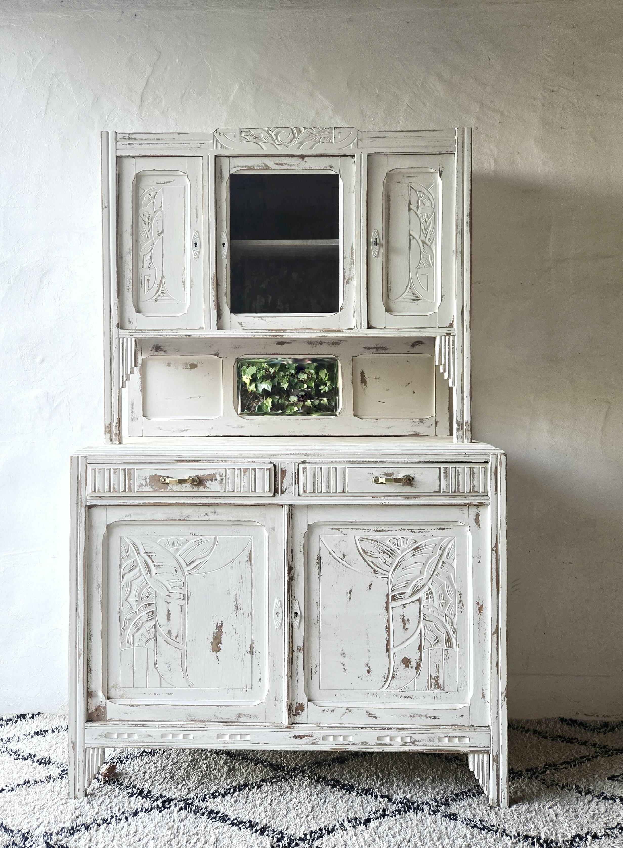 vaisselier art déco, buffet deux corps