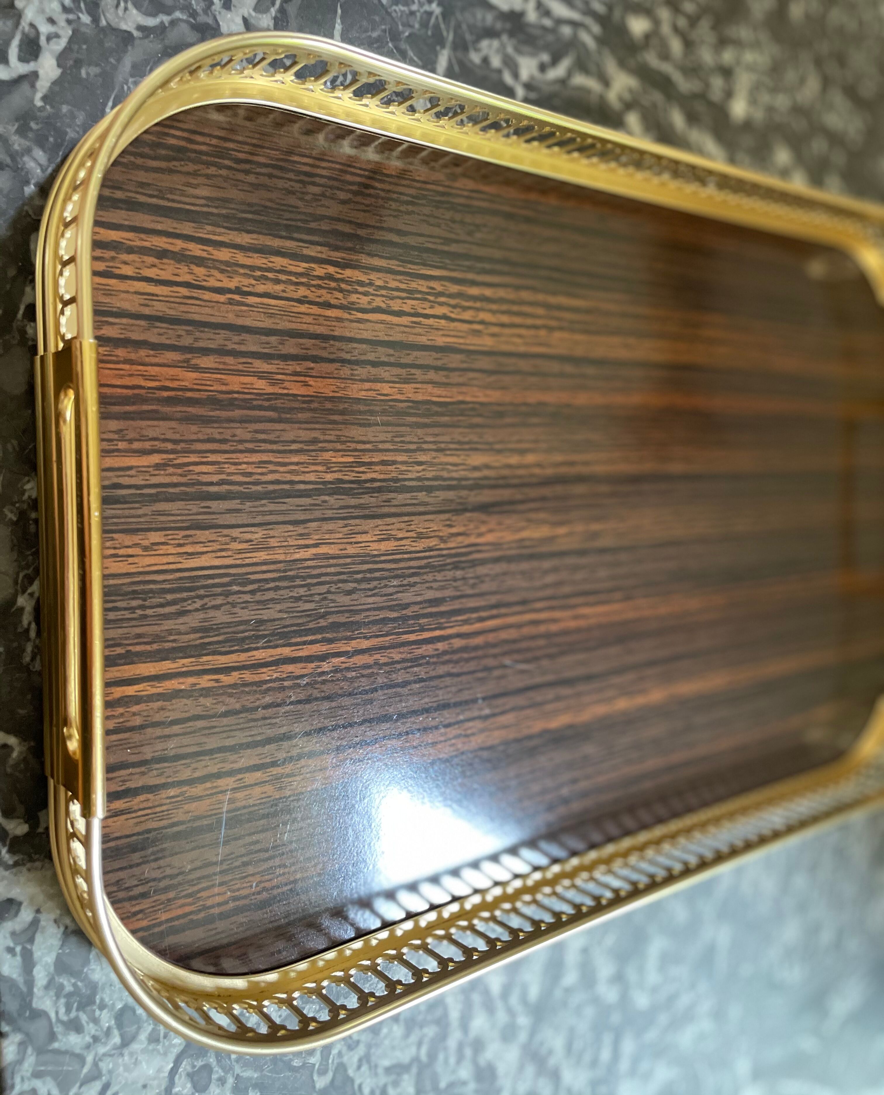 Vintage brass and formica tray 1950s