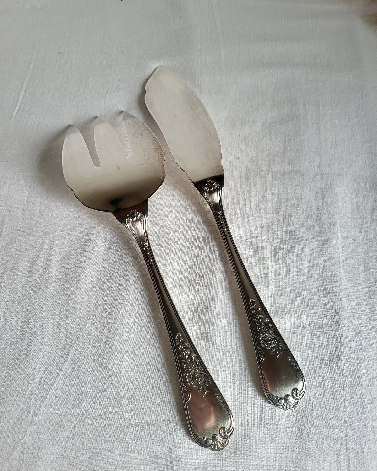 A Silver-Plated Fish Serving Set by Guildar