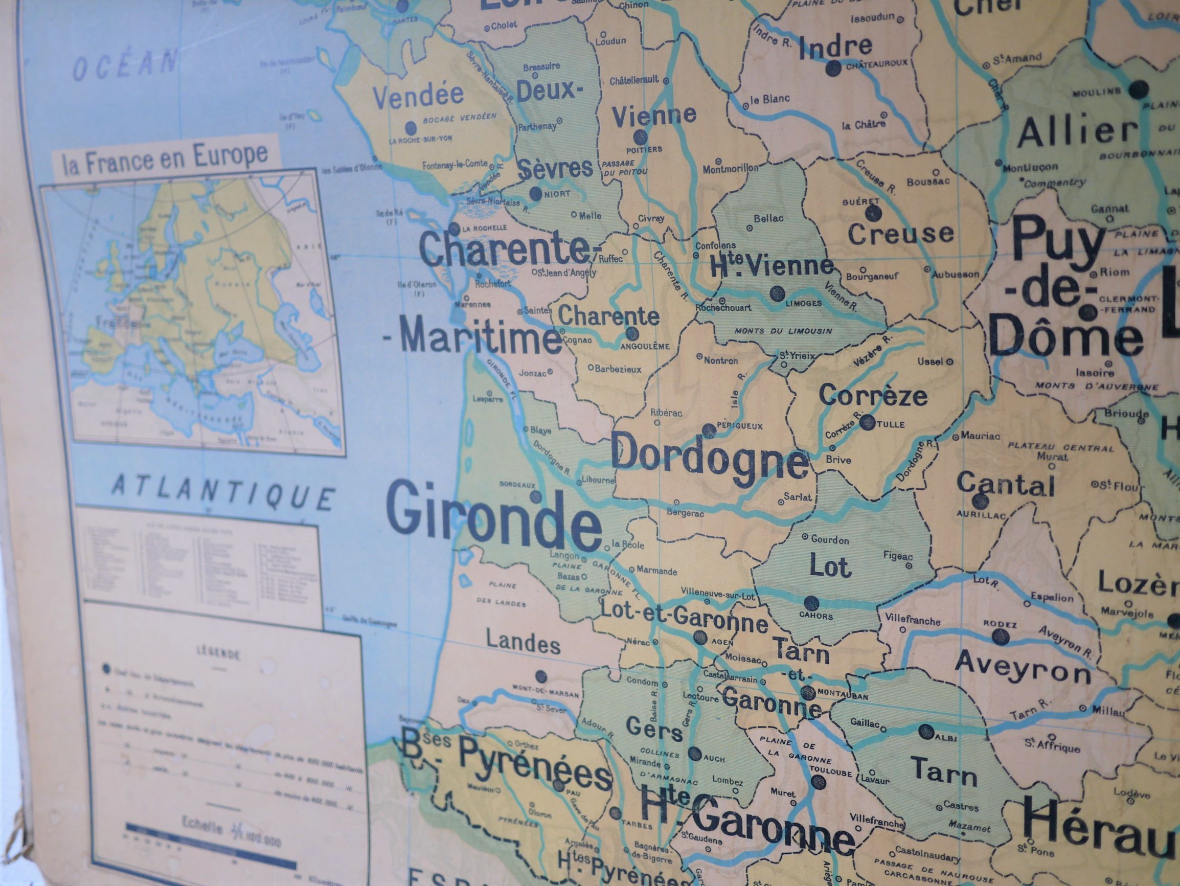 Map of France vintage - school poster n ° 4