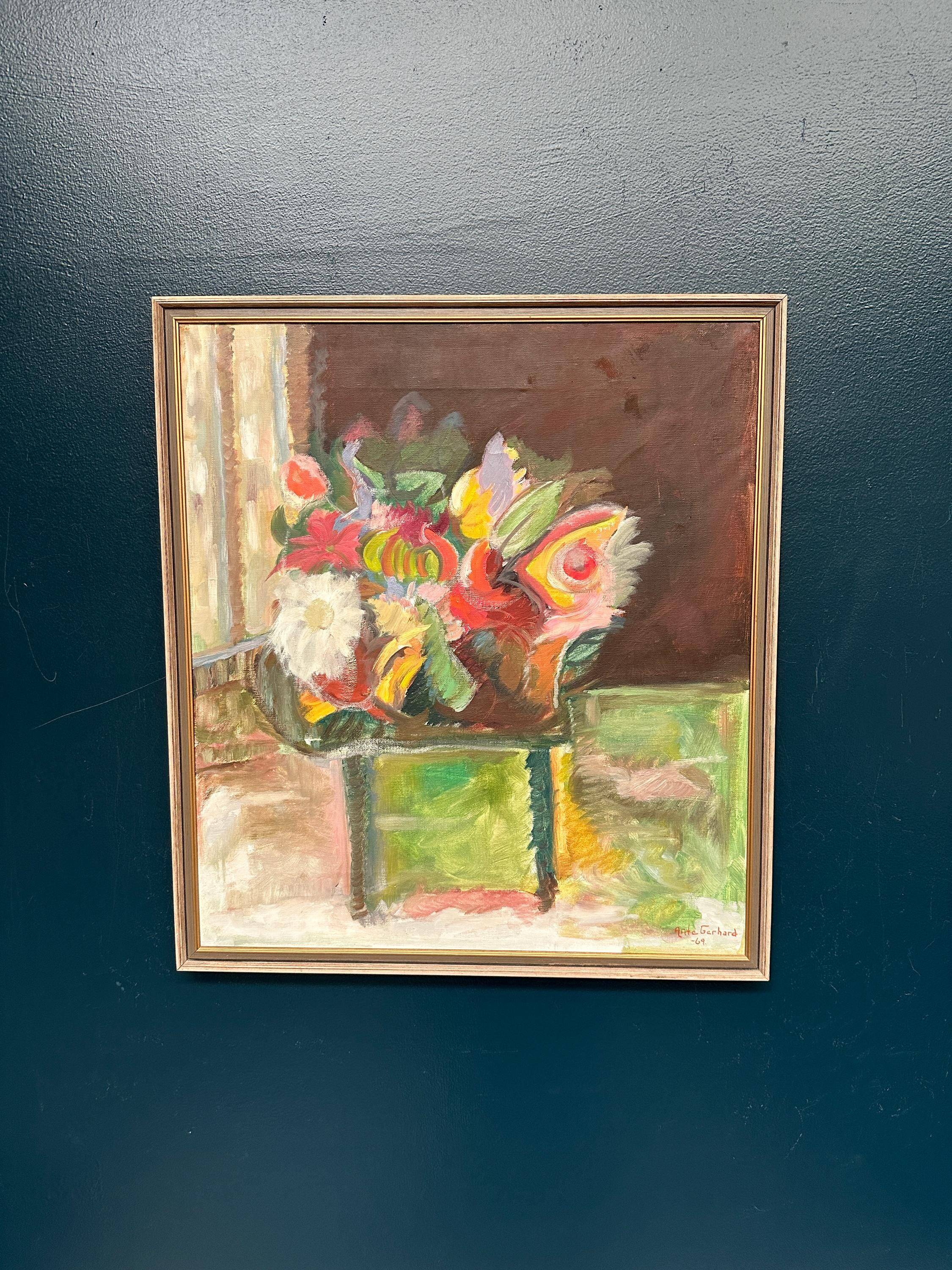 Original European Oil On Canvas – “Still Life” By Ante Gerhard