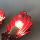 Pair of vintage shell ceramic wall lamps
