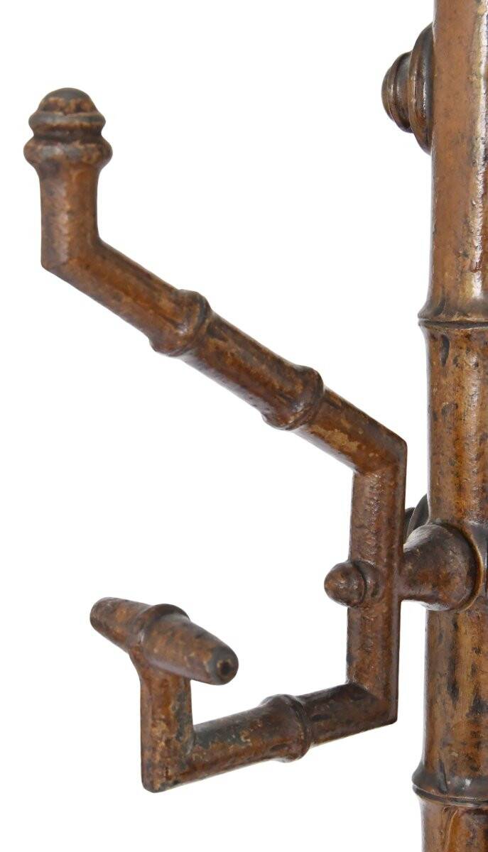 Cast iron coat rack in a bamboo style