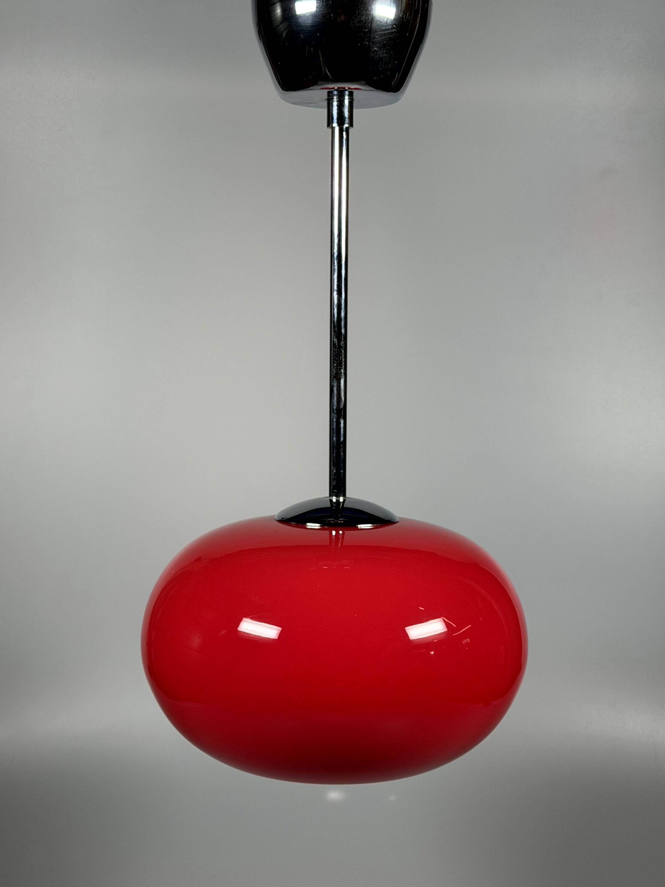 1960s 1970s Pendant Light Glass Ceiling Lamp Space Age Design