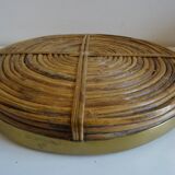 Vintage rattan tray from the 70s
