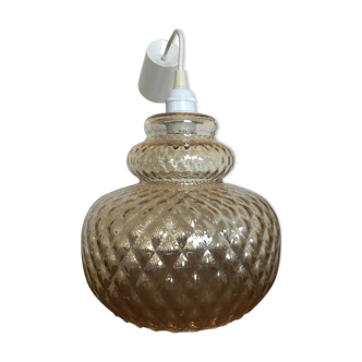 Vintage amber glass suspension