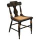 Georgian side bergère circa 1825, ebonised and hand-painted in Baltimore style.