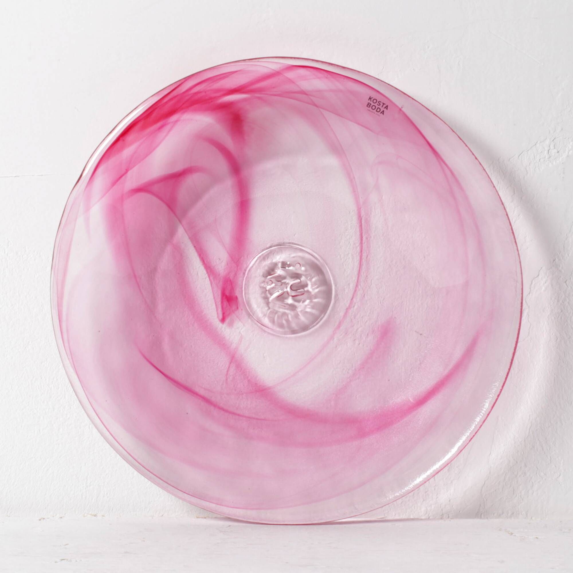 Set of 4 Kosta Boda 'Mine' Glass Dessert Plates / Ulrica Hydman Vallien