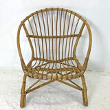 Rattan shell armchair