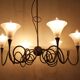 Modern metal chandelier, 6 lights.