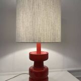 Mid-Century Modern Red Ceramic Table Lamp, 1960s