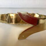 Large worked brass coat hook