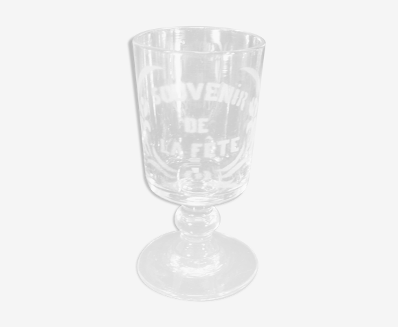 Set de 4 anciens verres souvenir de la fete 19eme