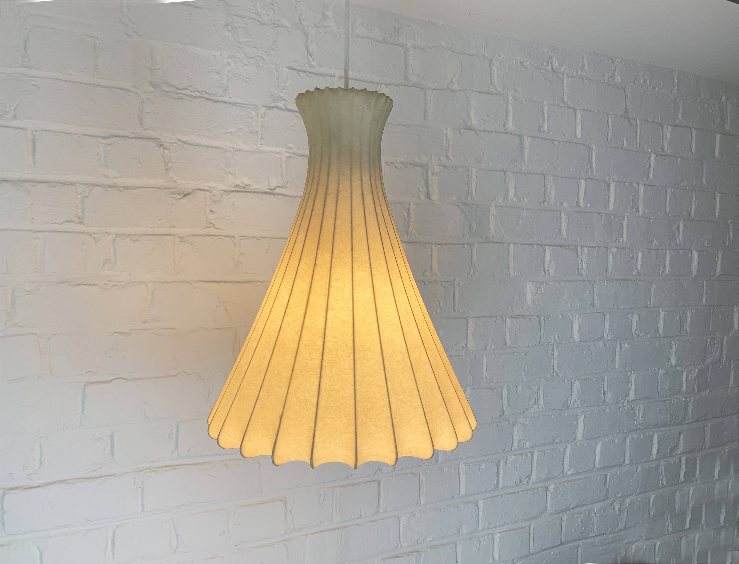 Large Cocoon Pendant Lamp, Friedel Wauer for Goldkant Leuchten, 1960s