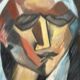 Original Swedish Oil on Canvas – “Cubist Woman Portrait” by Jan Pålsson – Signed – Dated 1980 – Vintage & Framed – 77 × 62 cm